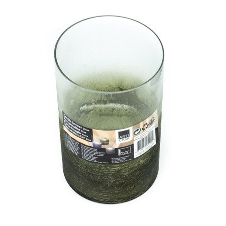 Glas Kerzenhalter in grünem Farbton 12x20 cm
